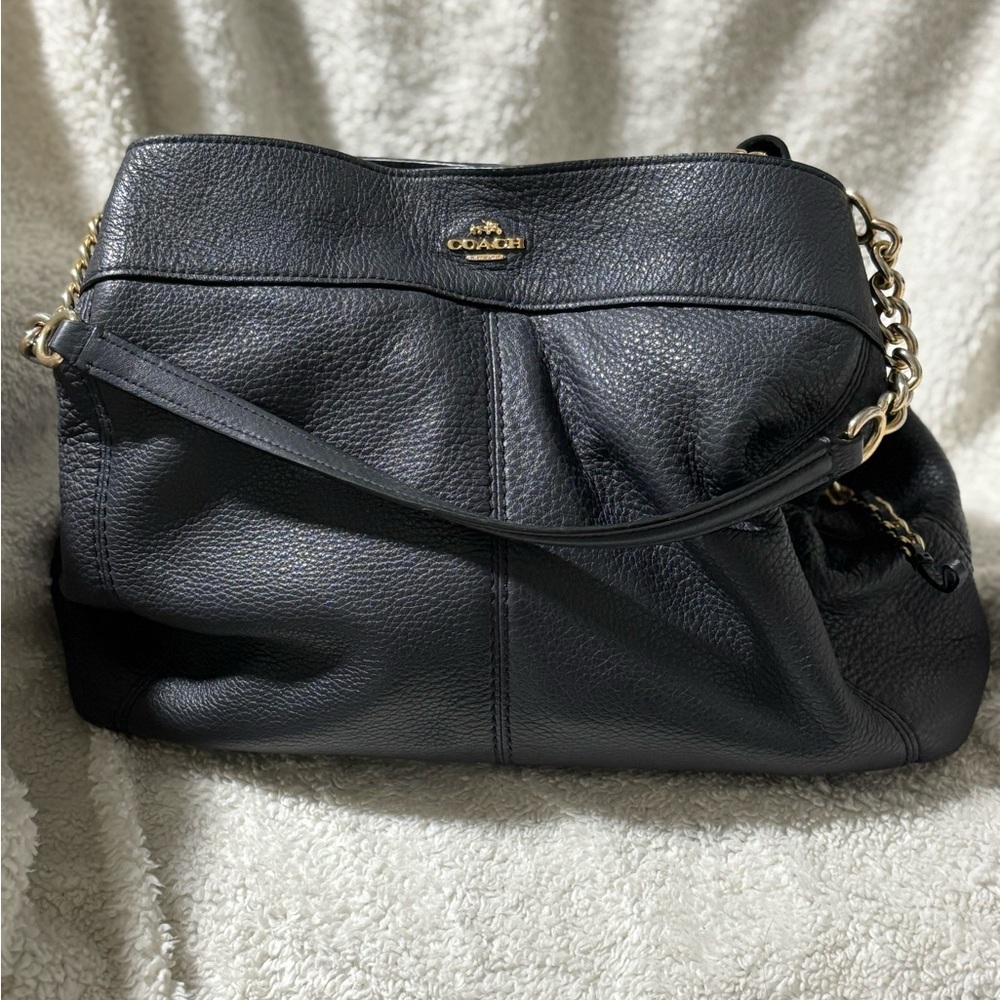 Coach Black Leather Shoulder Bag